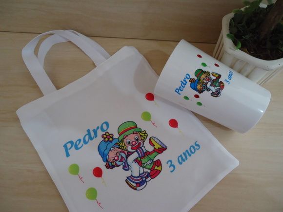 kit Sacolinha +copo personalizado